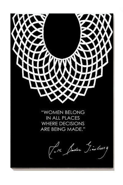 Rbg Women Belong In All Places Motivation Quote Wall Art For Home Decor Housewarming 04 Canvas Framed Prints, Canvas