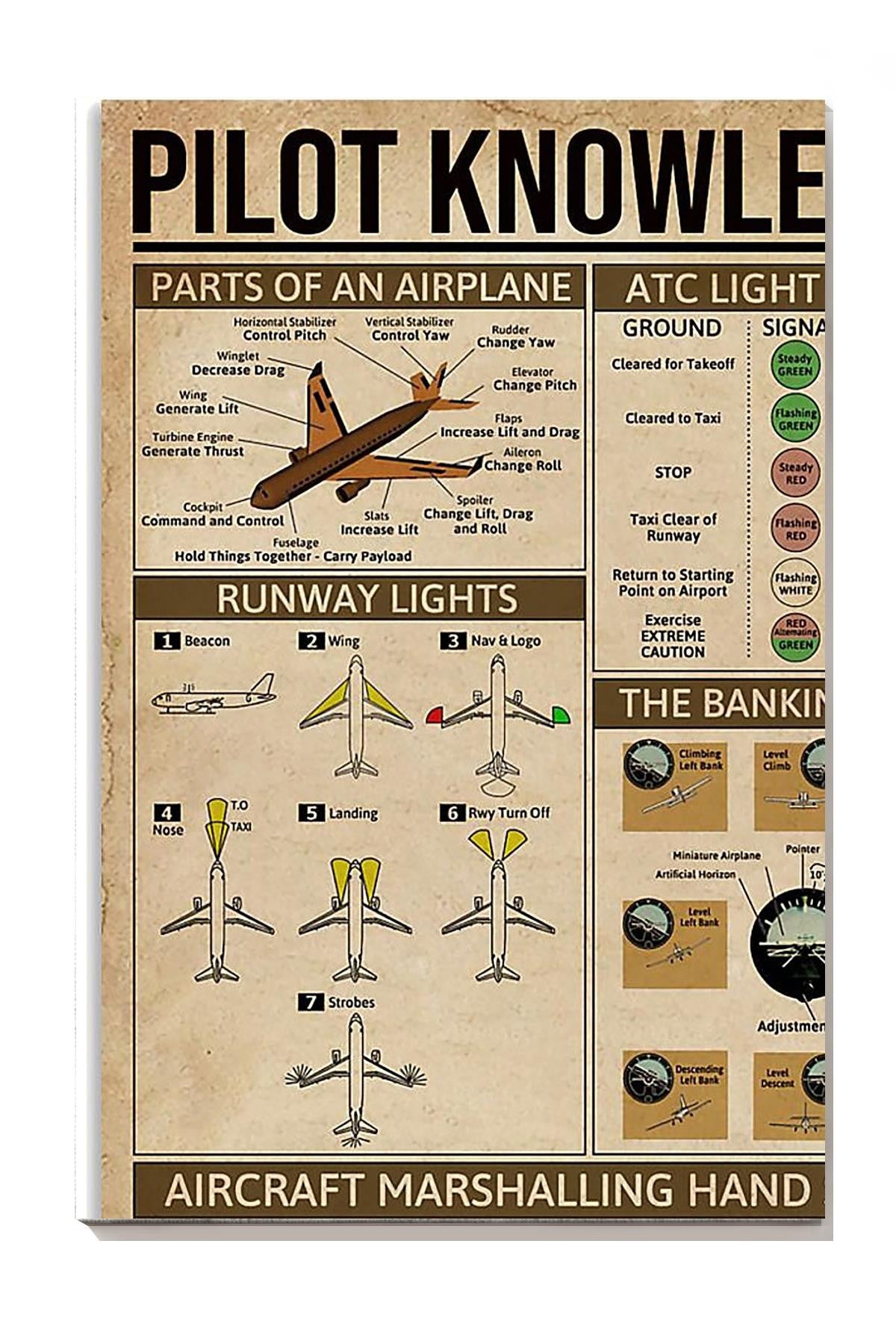 Pilot Knowledge Avation Information For Homeschool Housewarming Home Decor Canvas