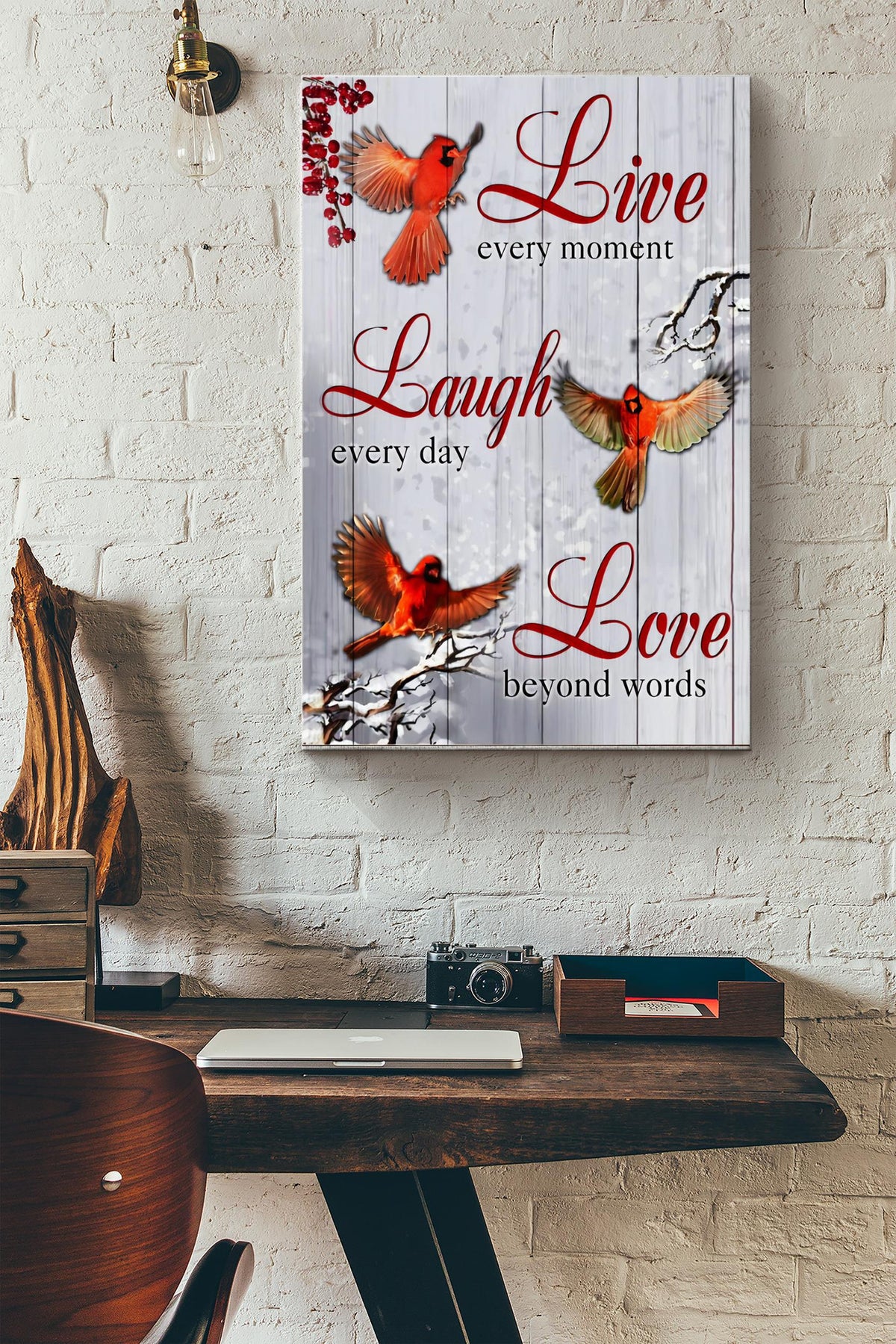 Live Every Moment Laugh Every Day Canvas Gallery Wrapped Canvas Framed Gift Idea