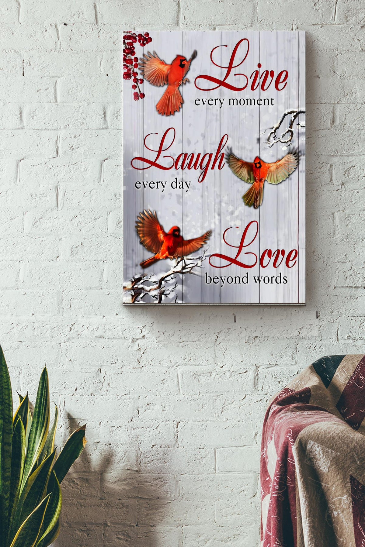 Live Every Moment Laugh Every Day Canvas Gallery Wrapped Canvas Framed Gift Idea