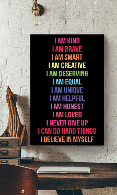 Positive Inspiration Rainbow Affirmations Equality Wall Art For Home Decor Housewarming Canvas Gallery Wrapped Canvas Framed Gift Idea Framed Prints, Canvas