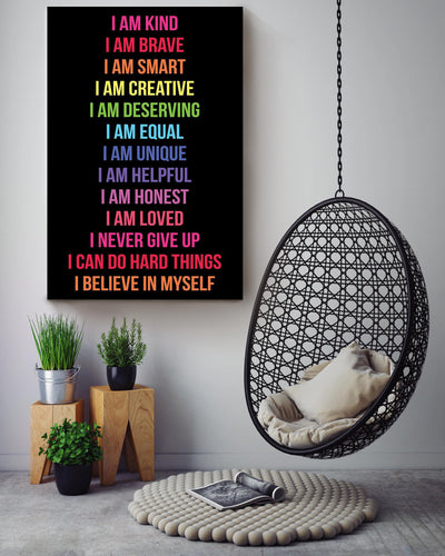Positive Inspiration Rainbow Affirmations Equality Wall Art For Home Decor Housewarming Canvas Gallery Wrapped Canvas Framed Gift Idea Framed Prints, Canvas