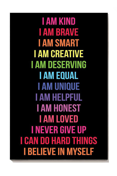 Positive Inspiration Rainbow Affirmations Equality Wall Art For Home Decor Housewarming Canvas Gallery Wrapped Canvas Framed Gift Idea Framed Prints, Canvas