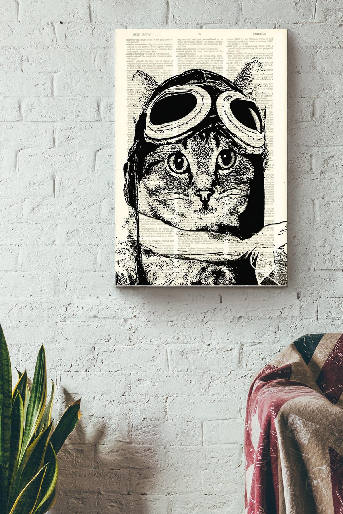 Pilot Cat Poster - Aviation Knowledge Wall Art - Gift For Flight Engineer Flight Attendants Pilot Cat Lover Canvas Gallery Wrapped Canvas Framed Gift Idea Framed Prints, Canvas