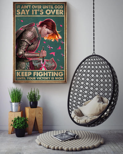 Keep Fighting Motivation Wall Art Breast Cancer Warrior Breast Cancer Is A Journey Triple Negative Breast Cancer Gift For The Breast Cancer Awareness Month Canvas Framed Prints, Canvas