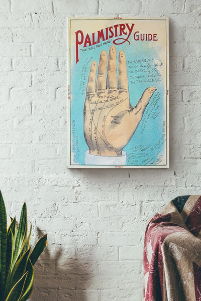 Palmistry Guide Science Wall Art Gift For Horoscope Viewer Canvas Framed Prints, Canvas