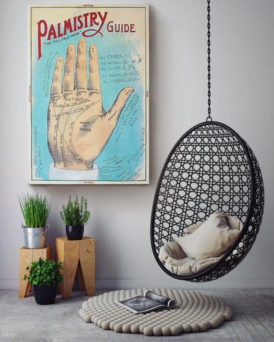 Palmistry Guide Science Wall Art Gift For Horoscope Viewer Canvas Framed Prints, Canvas