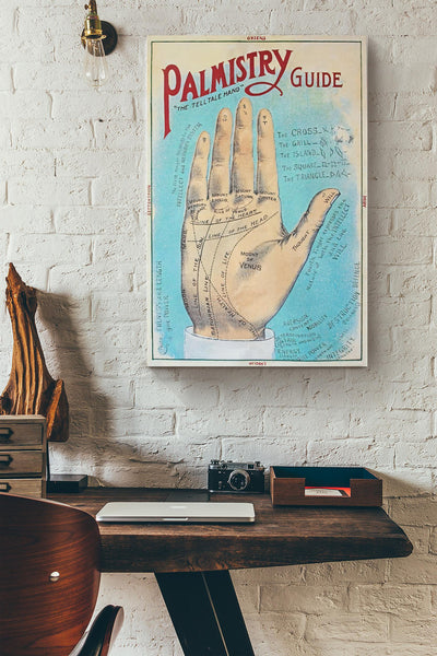 Palmistry Guide Science Wall Art Gift For Horoscope Viewer Canvas Framed Prints, Canvas