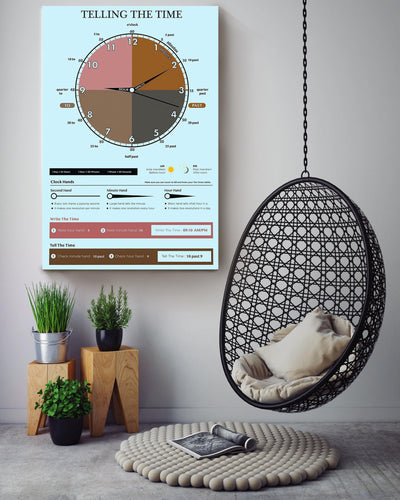 Math Teacher Telling The Time Teacher Wall Art For Classroom Decor Canvas Framed Prints, Canvas