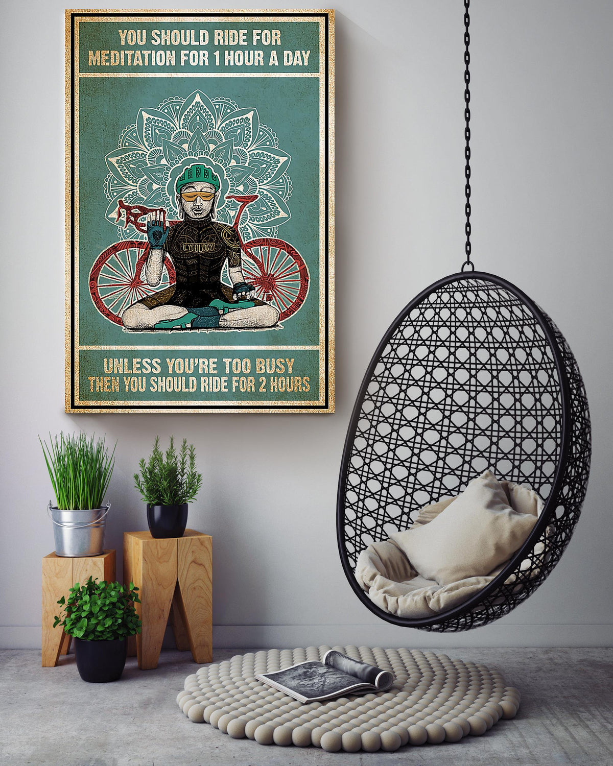 Inspirational Riding Yoga Quotes You Should Ride For Meditation For Hour A Day Wall Art For Home Decor Canvas Gallery Wrapped Canvas Framed Gift Idea Framed Prints, Canvas