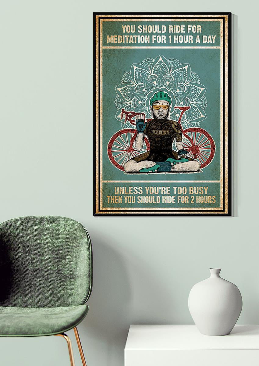 Inspirational Riding Yoga Quotes You Should Ride For Meditation For Hour A Day Wall Art For Home Decor Canvas Gallery Wrapped Canvas Framed Gift Idea Framed Prints, Canvas
