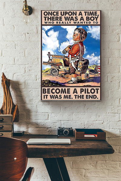 Pilot A Boy Really Wanted To Become A Pilot Canvas Gallery Wrapped Canvas Framed Gift Idea