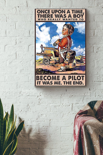 Pilot A Boy Really Wanted To Become A Pilot Canvas Gallery Wrapped Canvas Framed Gift Idea