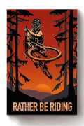 Rather Be Riding Cycling Wall Art Gift For Cyclist Bikeshop Racer Canvas Framed Prints, Canvas