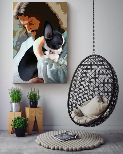 Jesus And Chihuahua Dog God Wall Art For Home Decor Gift For Dog Lovers Christian Canvas Gallery Wrapped Canvas Framed Gift Idea Framed Prints, Canvas