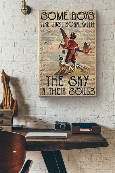 Pilot Some Boys Born With The Sky In Their Souls Canvas Gallery Wrapped Canvas Framed Gift Idea