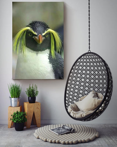 Macaroni Penguin Looking At You Funny Meme Gift For Home Decor Housewarming Canvas