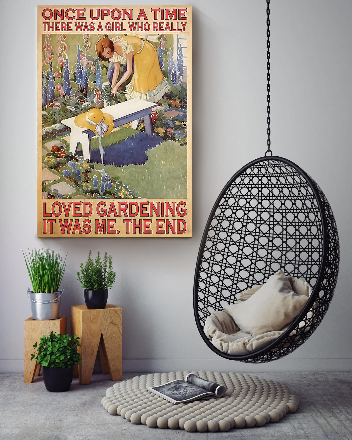 Once Upon A Time There Was A Girl Who Really Loved Gardening For Gardener Farmhouse Decor Canvas Gallery Wrapped Canvas Framed Gift Idea