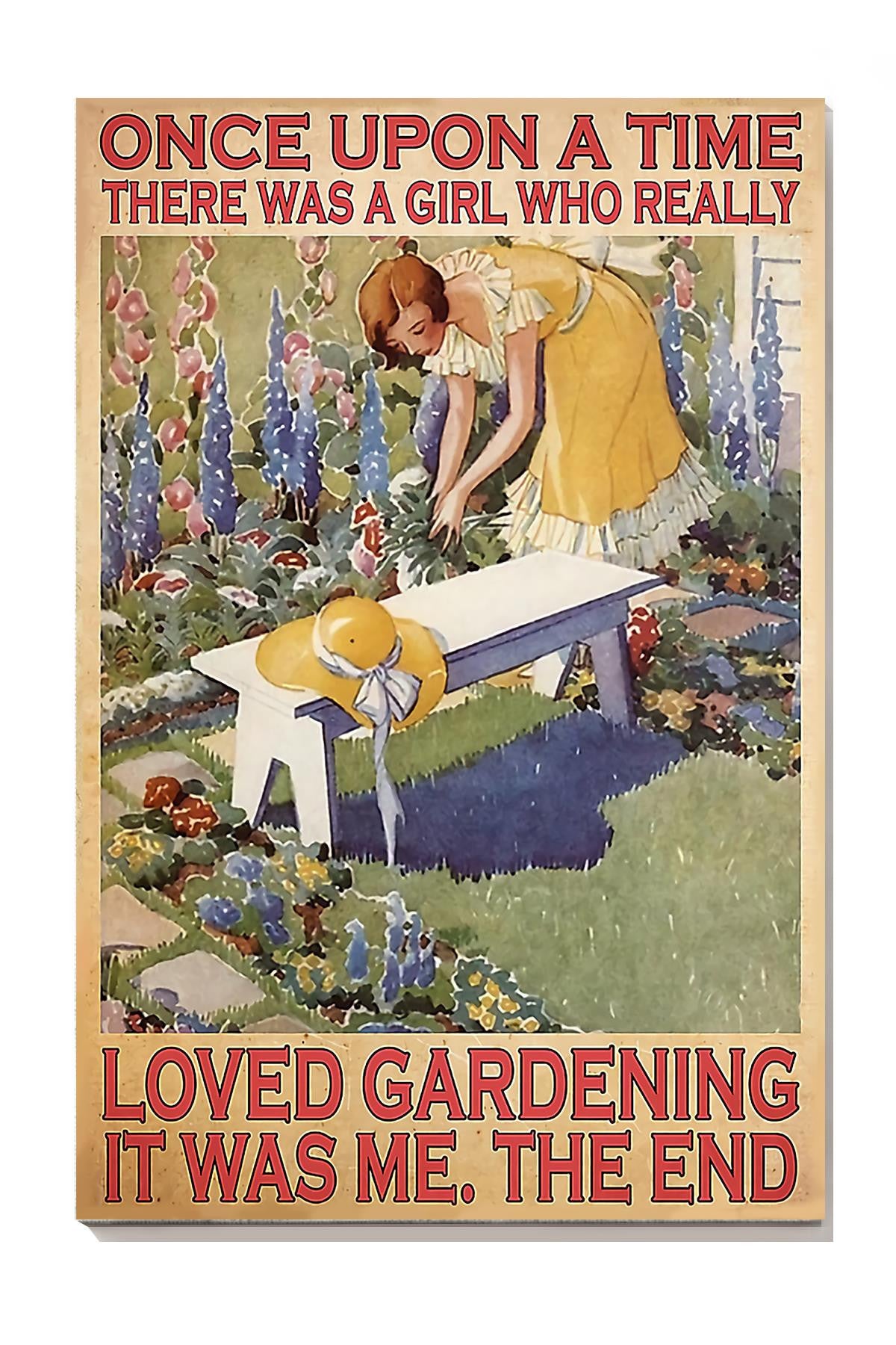 Once Upon A Time There Was A Girl Who Really Loved Gardening For Gardener Farmhouse Decor Canvas Gallery Wrapped Canvas Framed Gift Idea