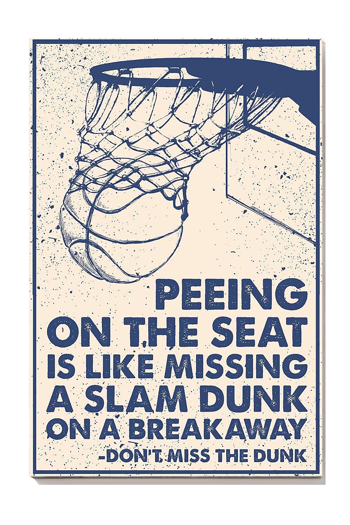Peeling On The Seat Basketball Wall Art For Basketball Fan Canvas Framed Prints, Canvas