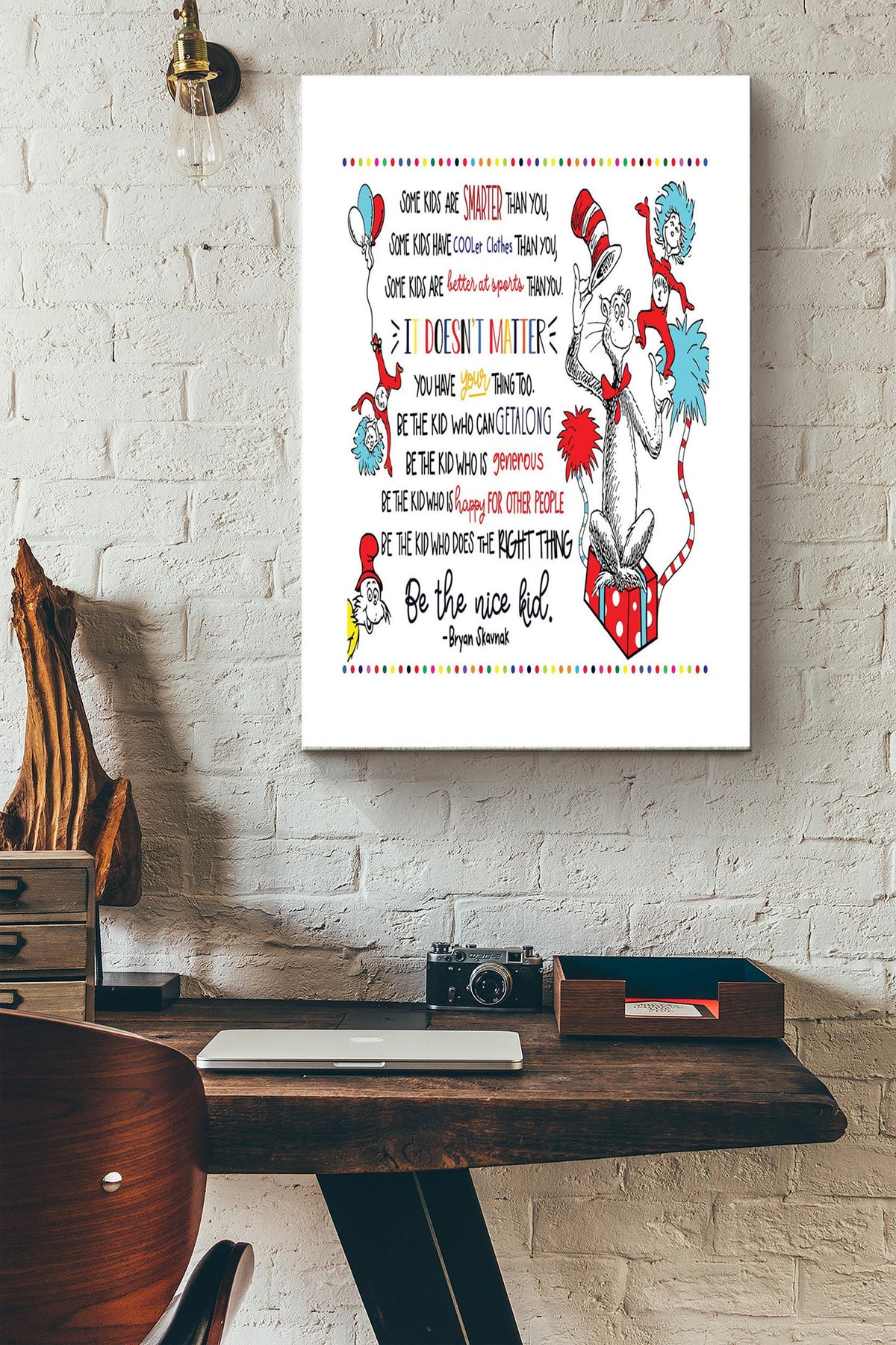 Its Does Matter Just Be The Nice Kid Poster - Decor Wall Art - Gift For Child Kids Family Bedroom Decor Canvas Gallery Wrapped Canvas Framed Gift Idea Framed Prints, Canvas