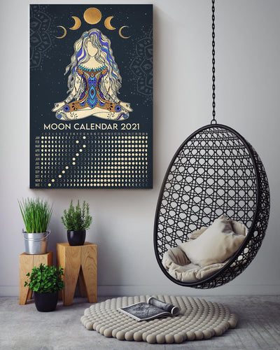 Moon Calendar Hippie Soul Print For Vintage Yoga Girl Gift 02 Canvas