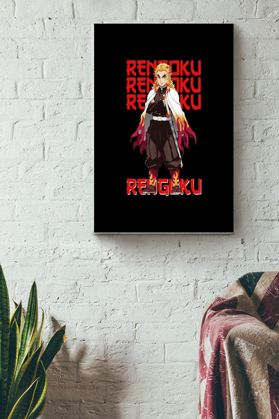Rengoku Artwork Japanese Poster Canvas Gallery Wrapped Canvas Framed Gift Idea