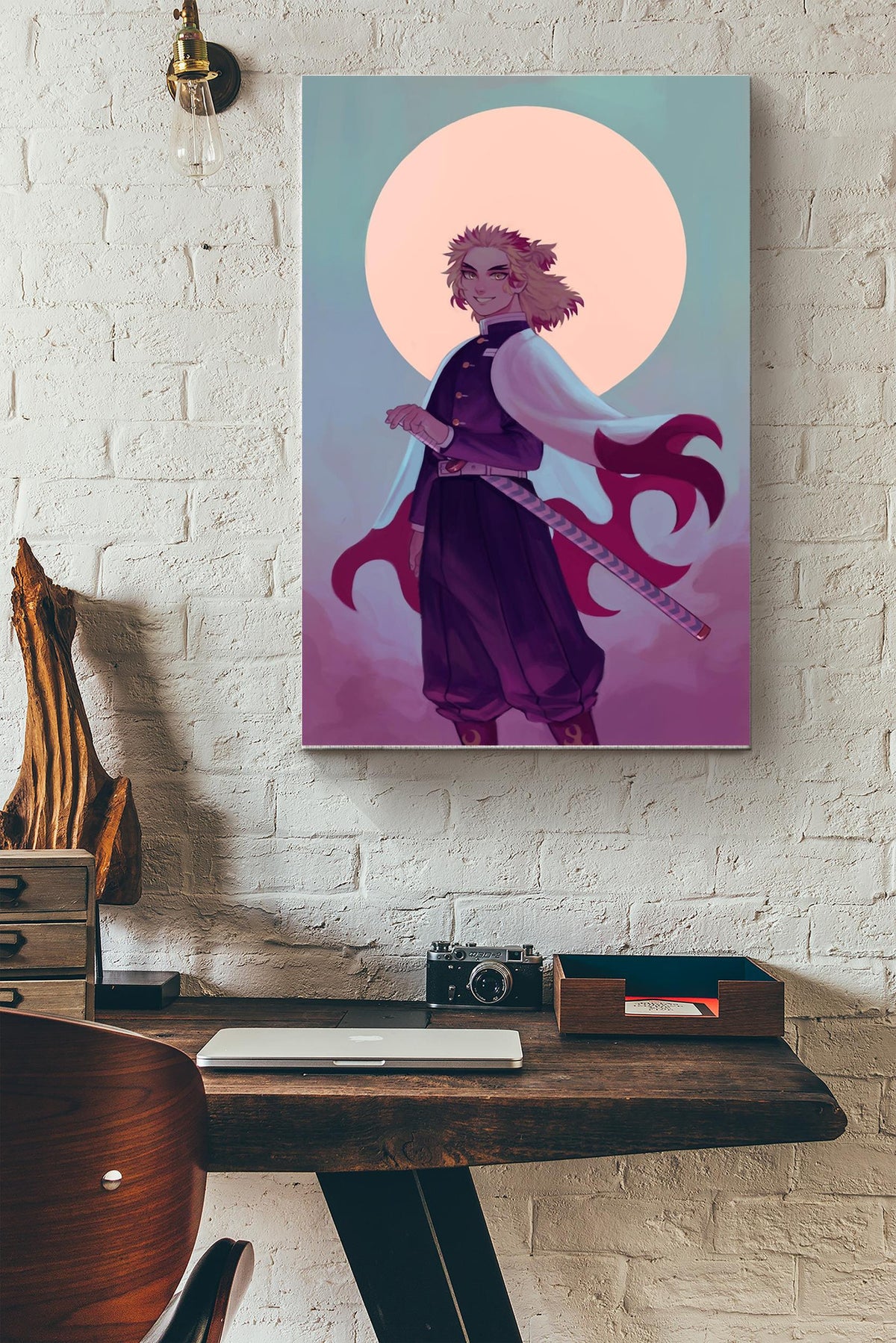 Rengoku Japanese Poster Canvas Gallery Wrapped Canvas Framed Gift Idea
