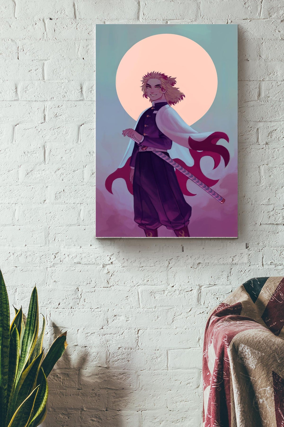 Rengoku Japanese Poster Canvas Gallery Wrapped Canvas Framed Gift Idea