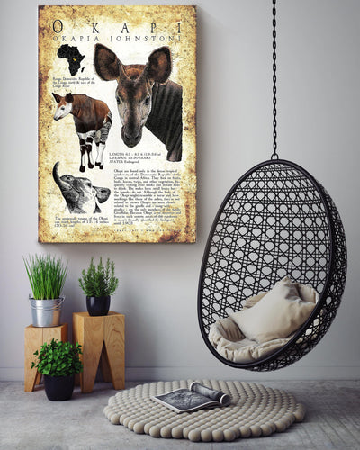 Okapi Poster Animal Wall Art For Lab Museum Decor Canvas Gallery Wrapped Canvas Framed Gift Idea Framed Prints, Canvas