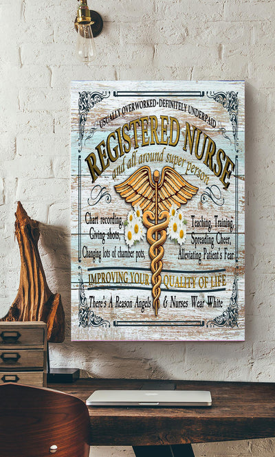Registered Nurse Medical Wall Art Gift For Nurse's Day Canvas Framed Prints, Canvas