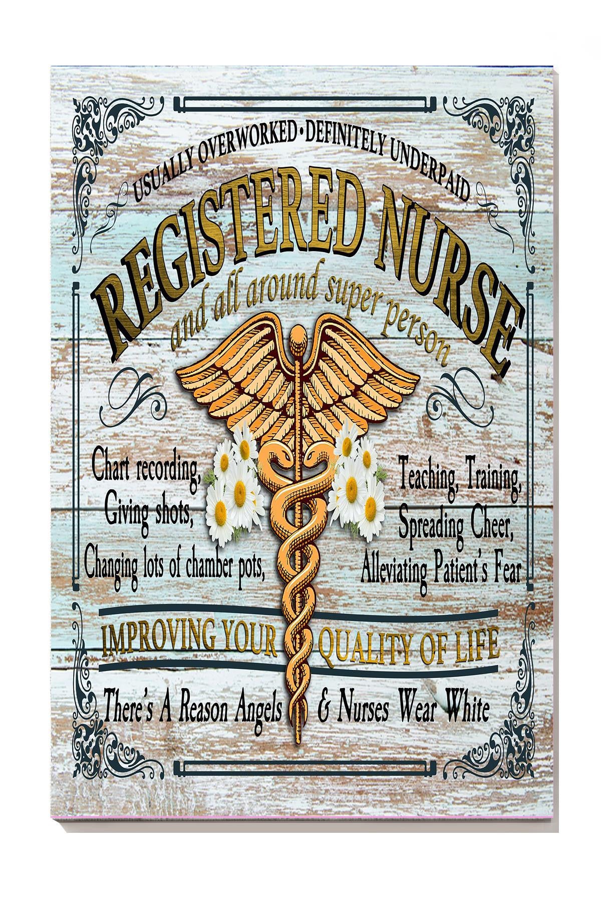 Registered Nurse Medical Wall Art Gift For Nurse's Day Canvas Framed Prints, Canvas