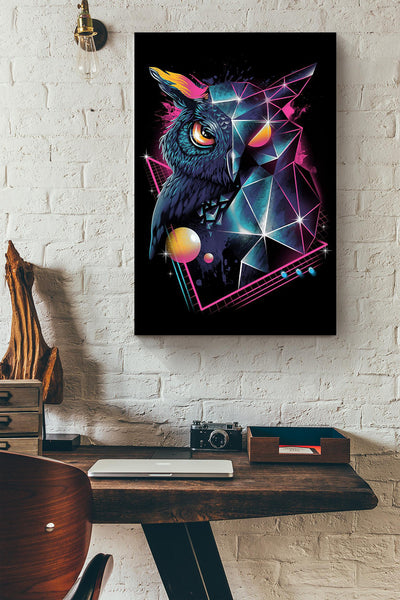 Owl Cyber Art Style Diamond Owl Gift For Housewarming Home Decor Canvas