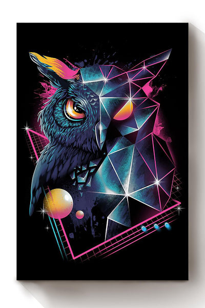 Owl Cyber Art Style Diamond Owl Gift For Housewarming Home Decor Canvas