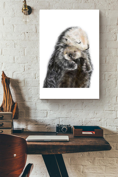 Otter Mom Hug Her Lovely Child Gift For Mother's Day From Son Daughter Canvas