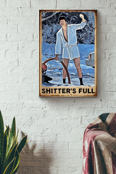 Shitter's Full Poster Gift For Home Decor, Housewarming, Christmas Decor Canvas Gallery Wrapped Canvas Framed Gift Idea