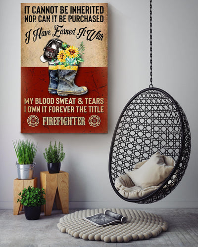 Sunflower Firefighter Floral Gallery Canvas Wall ArtGift For Florist Flower Shop Farmhouse Decor Housewarming Canvas Framed Prints, Canvas