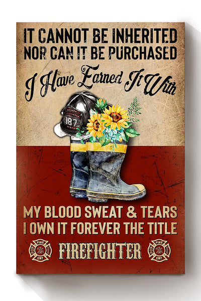 Sunflower Firefighter Floral Gallery Canvas Wall ArtGift For Florist Flower Shop Farmhouse Decor Housewarming Canvas Framed Prints, Canvas
