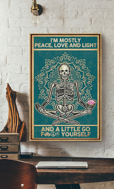 Skull Mandala Namaste Chakra Gallery Canvas Wall ArtFor Yoga Room Decor Canvas Framed Prints, Canvas