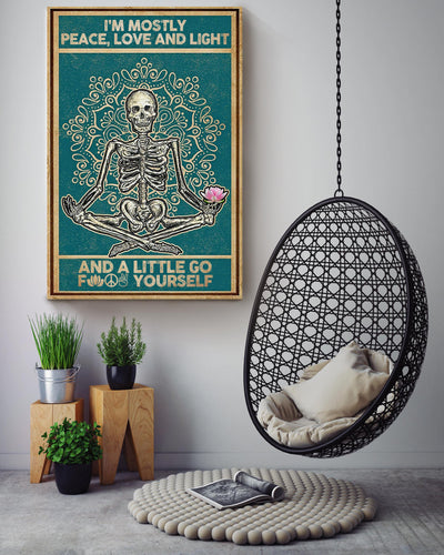 Skull Mandala Namaste Chakra Gallery Canvas Wall ArtFor Yoga Room Decor Canvas Framed Prints, Canvas