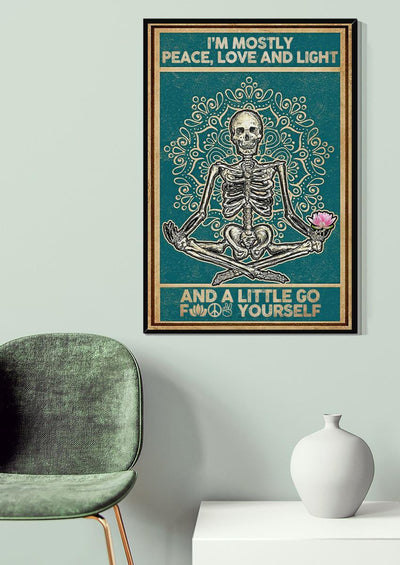 Skull Mandala Namaste Chakra Gallery Canvas Wall ArtFor Yoga Room Decor Canvas Framed Prints, Canvas
