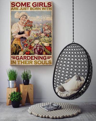 Some Girls Just Born With Gardening In Their Souls Motivation Quotes For Home Decor Canvas Gallery Wrapped Canvas Framed Gift Idea