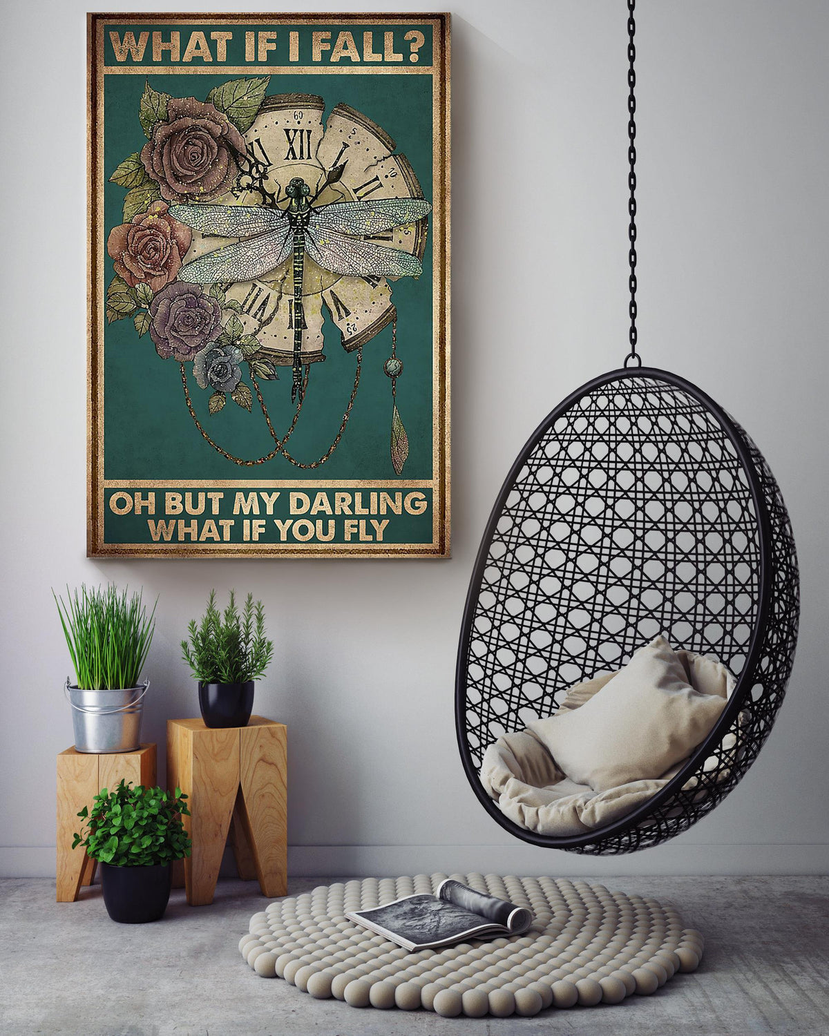 What If I Fall Poster For Home Livingroom Decor Canvas