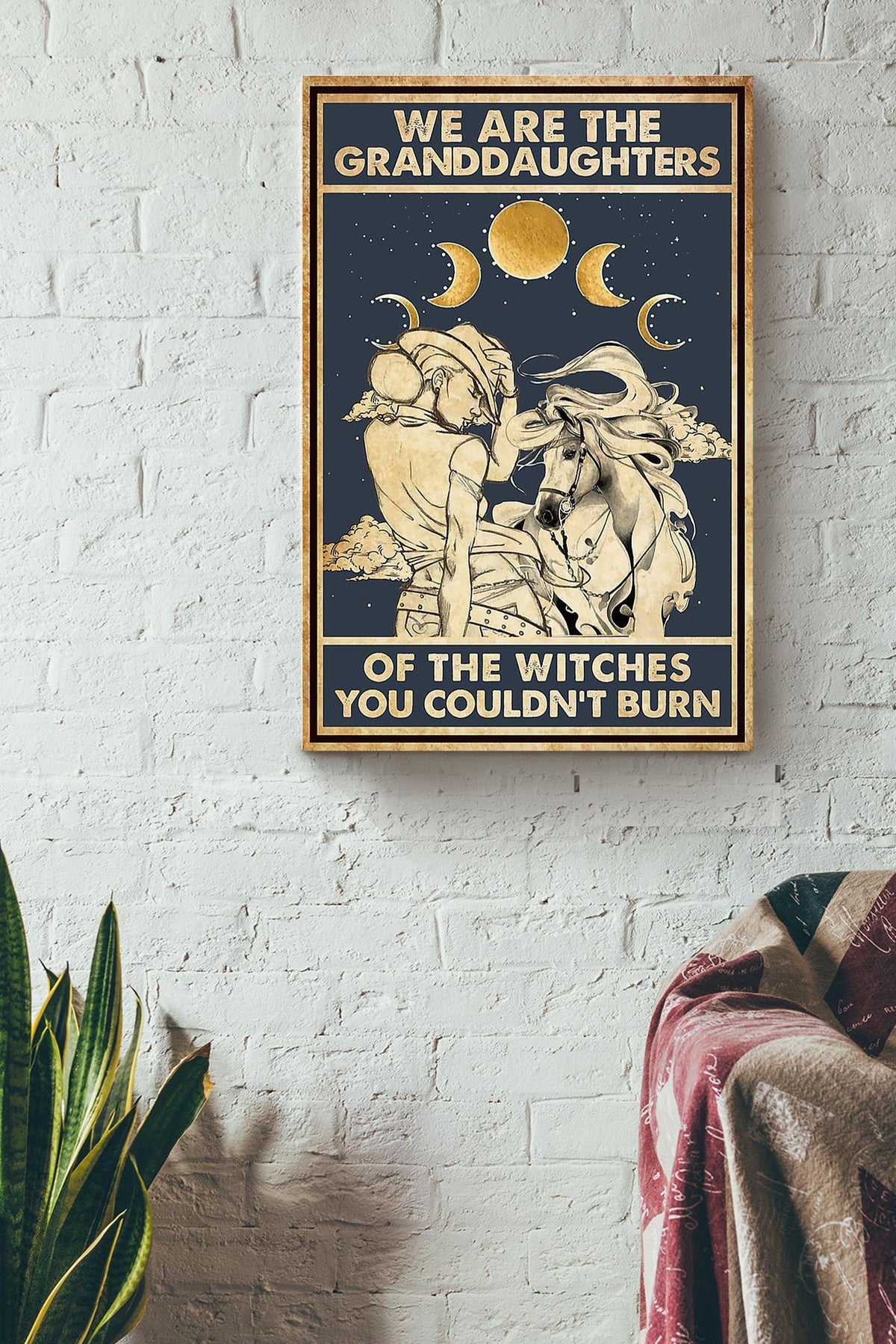 We Are Granddaughters Of The Witches Halloween Wall Decor Gift For Pumpkin Carving Ideas Halloween Decorations Haunted Houses Canvas