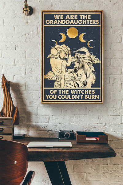 We Are Granddaughters Of The Witches Halloween Wall Decor Gift For Pumpkin Carving Ideas Halloween Decorations Haunted Houses Canvas