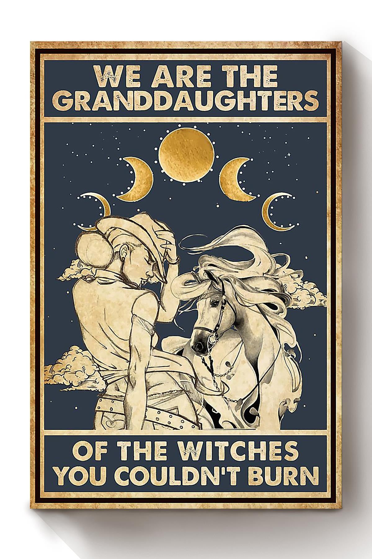 We Are Granddaughters Of The Witches Halloween Wall Decor Gift For Pumpkin Carving Ideas Halloween Decorations Haunted Houses Canvas