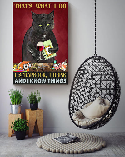 That's What I Do Scrapbook Drink And Knowthings Gift For Black Cat Lover Canvas