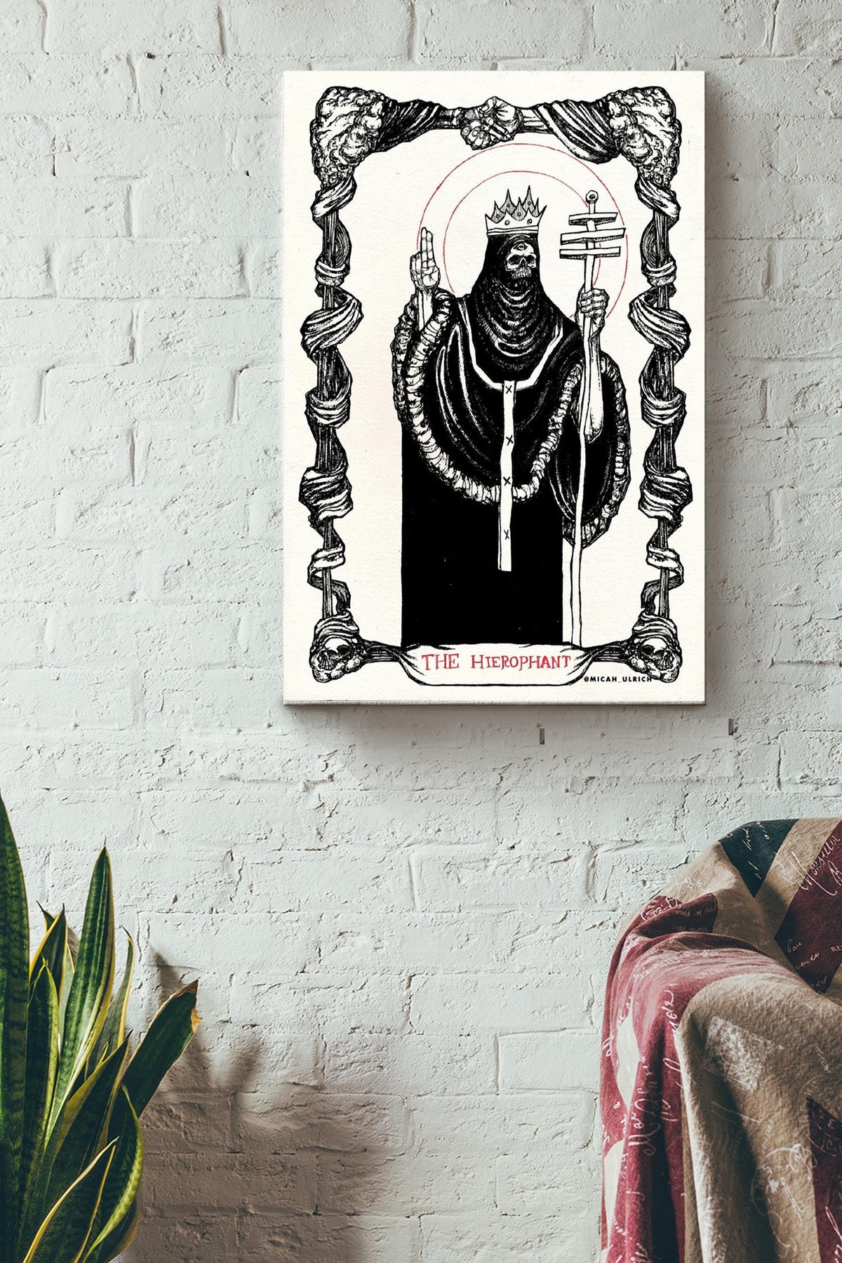 The Hierophant Tarot Card Poster Canvas Gallery Wrapped Canvas Framed Gift Idea