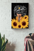 Sunflower Black Girl Canvas Prints God Says You Are Vintage Gallery Canvas Wall ArtGifts Canvas Gallery Wrapped Canvas Framed Gift Idea Framed Prints, Canvas