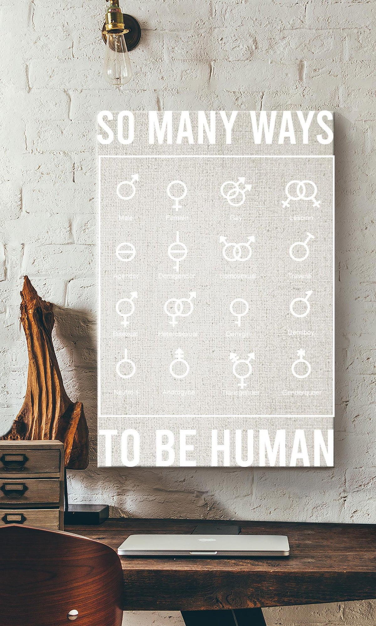 So Many Ways To Be Human Gallery Canvas Wall ArtFor Lgbt Lesbian Gay Idahot Pride Month Canvas Gallery Wrapped Canvas Framed Gift Idea Framed Prints, Canvas